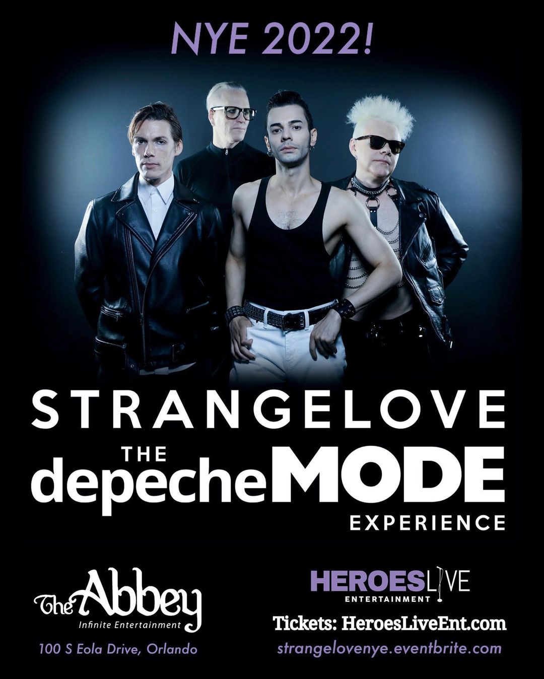 NYE! Strangelove-The Depeche Mode Experience + Electric Duke-Bowie Tribute  – The Abbey