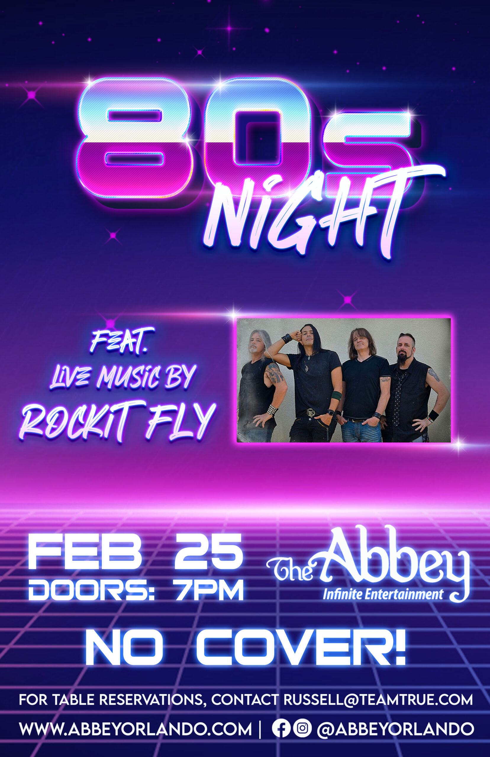 80s Night at The Abbey with Rockit Fly – The Abbey